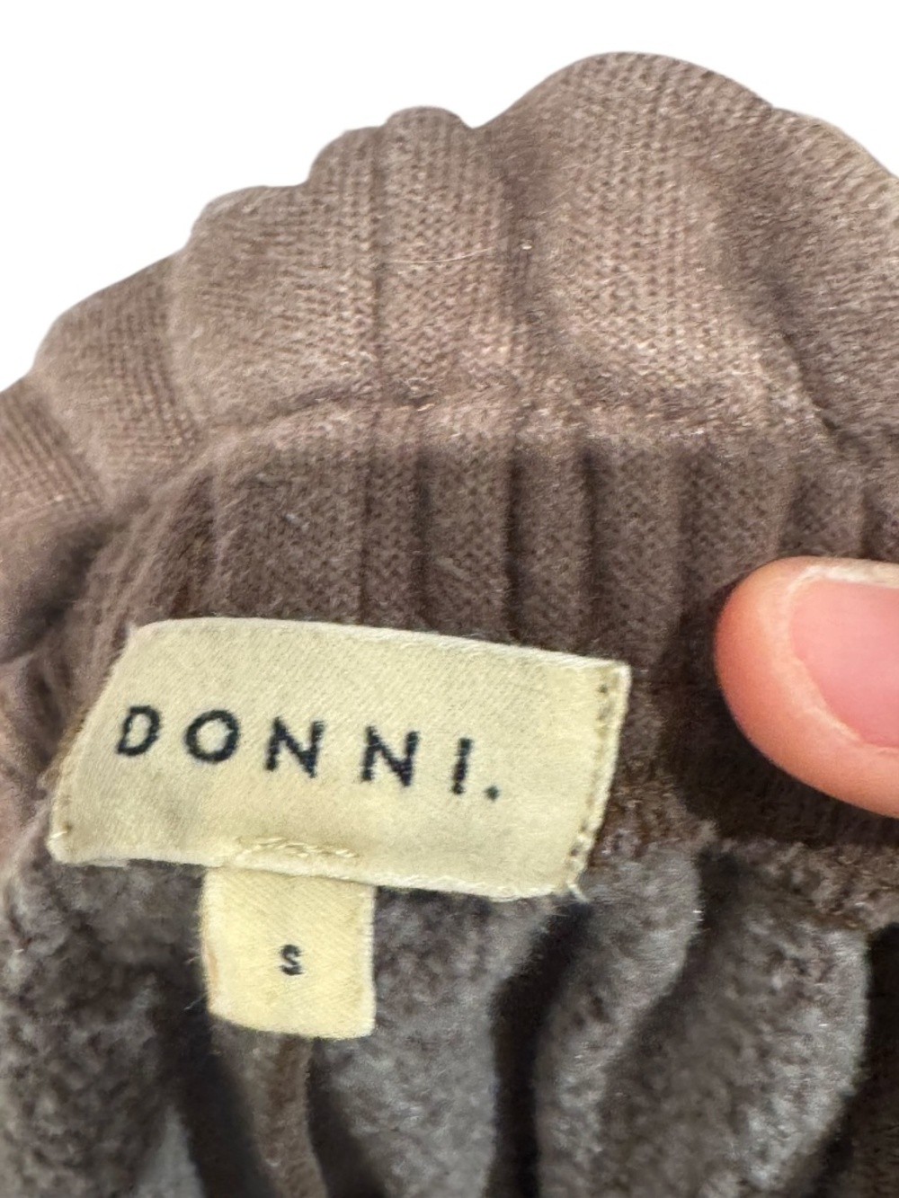 DONNI. Brown super soft lounge set - cropped hoodie & joggers - size s - Picture 6 of 6